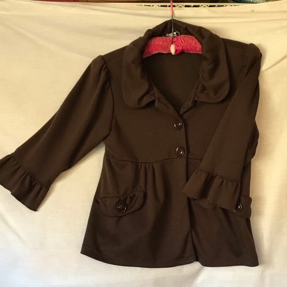 Sequin Hearts Junior Jacket Brown Size XL - Picture 1 of 6